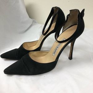 Manolo Blahnik vintage faille silk fabric heel